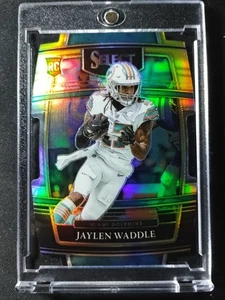 2021 Select Green & Yellow Prizm Die-Cut Jaylen Waddle GEM/NEAR MT Rookie RC  - Picture 1 of 6