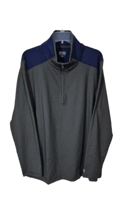 Brooks Brothers 1/4 Zip Golf Knit Pullover XL Gray/Blue Color Block Performance - Image 1 of 4
