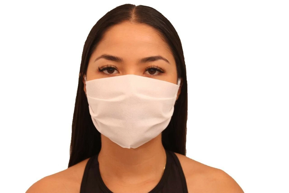 Reusable White Cotton Face Mask UK - Image 1 of 4