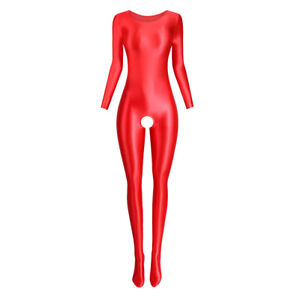 Women's Sexy Jumpsuits Shiny Bodysuit One-piece Leotard Catsuit Zentai Plus Size