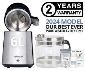 6 Litre Water Distiller, Stainless Steel, Glass Jug, Latest Model - Water Pure - Picture 1 of 8