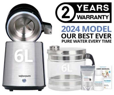 6 Litre Water Distiller, Stainless Steel, Glass Jug, Latest Model - Water Pure - Image 1 of 4