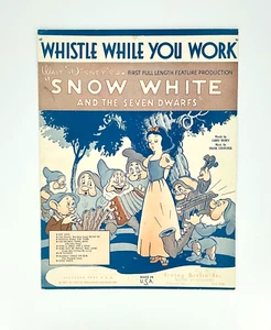 WALT DISNEY'S Partituras Vintage BLANCANIEVES SILBATO MIENTRAS TRABAJAS - Imagen 1 de 4