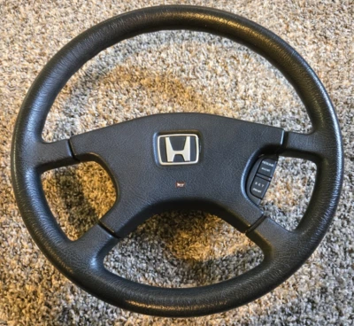 Volante Honda Accord LX preto 1986-1987 fabricante de equipamento original excelente estado - Imagem 1 de 4