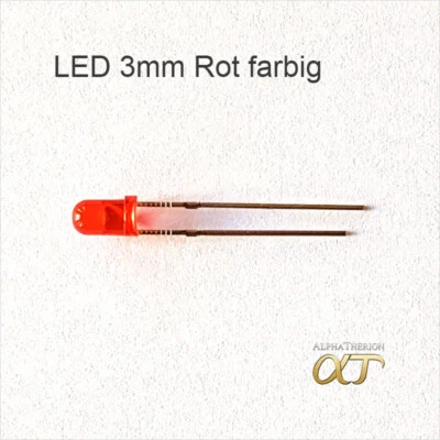 LED 3mm farbiges Gehäuse, Gelb , Orange , Rot , Grün , Blau + Weiß + Widerstände - Bild 1 von 3