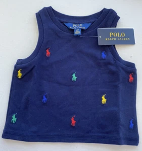 Ralph Lauren Polo Spectre Navy Tank Knit T- shirt Age 2 Years Bnwt - Picture 1 of 11