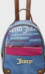 Juicy Couture, Blau Rosa Multi Logo Ausziehbeutel Rucksack - Bild 1 von 4