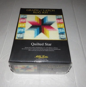 Graph N Latch Rug Kit Quilted Star 27" x 20” Style 37631 MCM Room Decor New - Picture 1 of 6