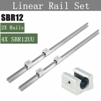 SBR12 300-1500mm Linearführung Rail Gleitschiene + 4x SBR12UU Linearblock CNC - Bild 1 von 4
