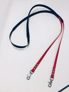 Biothane horse reins 295cm Long 19mm Wide- Red & Black - Picture 1 of 3