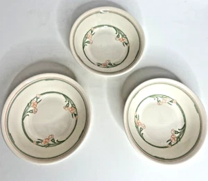 3 Vintage Cereal Dessert Bowls. Unbranded. White Green and Orange - Picture 1 of 10
