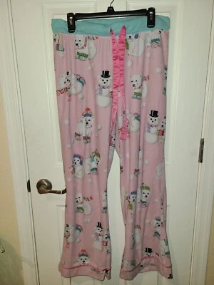 Nick and Nora "Polar Bears & Snow Bears" Fleece PJ Bottoms - SZ. L - Image 1 of 4
