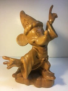 DISNEY ANRI WOOD CARVED MICKEY MOUSE FANTASIA WIZARD NUMBERED - Picture 1 of 7