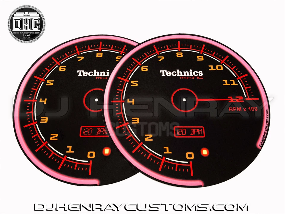 Alfombrillas Technics 1200 RPM Dj sl1200's mk5 m3d m5g o cualquier tocadiscos borde rosa Foto 1 de 1