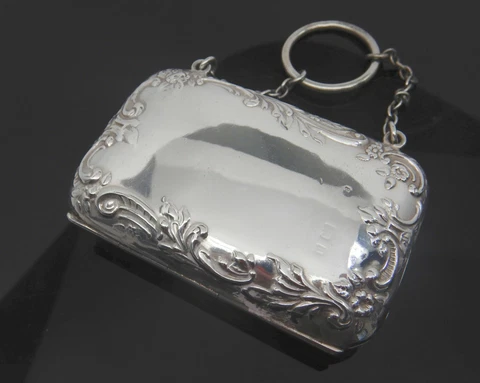 Antique Late Victorian Sterling Silver Dance Purse Cover