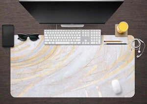 3D Gray Gold Printing 76 Texture Non-slip Office Desk Mouse Mat Keyboard Game - Picture 1 of 7