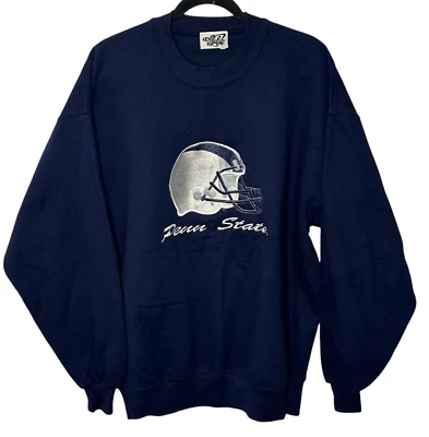 Sudadera De Colección Años 90 Penn State Talla XL Azul Marino Pullover Bordado Casco Raro Foto 1 de 4