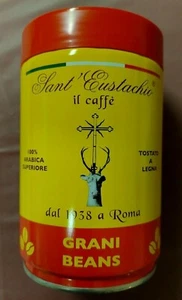 Sant' Eustachio ROMA, ITALY. Empty Coffee Can with Lid. 5.5" H x 3.5" across - Picture 1 of 11