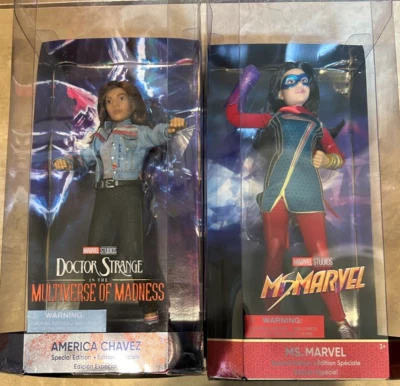 LOT 2 America Chavez + Ms Marvel Special Edition 10" Dolls Figure NEW Sealed - Image 1 of 4