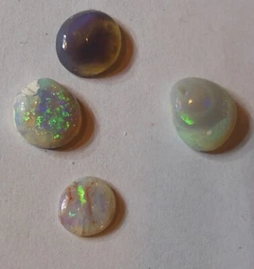 Australian Lightning Ridge Opal, lot of 4, 4.30TCW, semi-black, Pinfires, - Picture 1 of 9
