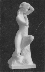 Postal antigua estatua de Bela Pratt ninfa del río San Francisco, CA Expo PPIE 1915 - Imagen 1 de 2
