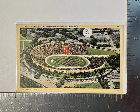 Vintage Stanford University Football Stadium, Palo Alto, California Postcard Cover