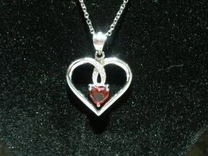 YFN JEWELRY & CO 925 STERLING SILVER PENDANT CHARM HEART NECKLACE - Picture 1 of 22