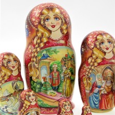 7 russian dolls exclusive h22cm palekh hand painted signed matryoshka nested doll