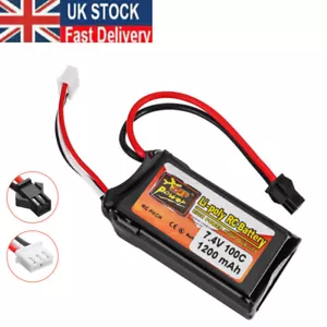 7.4V 1200mAh100C Lipo Battery SM Plug Rechargeable Battery for RC Car Boat UK - Picture 1 of 11