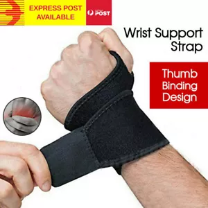 Wrist Support Splint Brace Protection Strap Carpel Tunnel CTS RSI Pain Relief AU - Picture 1 of 11