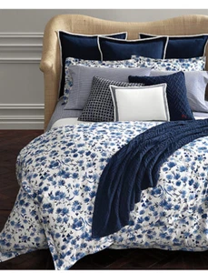 NIP Ralph Lauren Adelaide Floral Blue White Full Queen Comforter & Shams Set 3pc - Picture 1 of 1