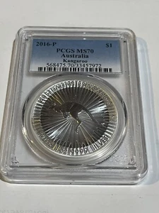 2016P AUSTRALIA $1 KANGAROO 1oz SILVER PCGS MS70 - Picture 1 of 4