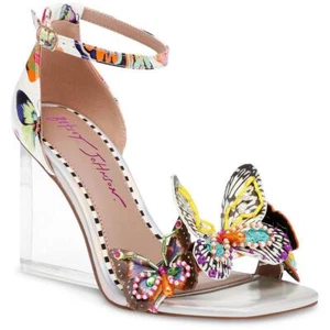 Betsey Johnson Womens Marloe White Ankle Strap Shoes 5.5 Medium (B,M) BHFO 8342 - Picture 1 of 3