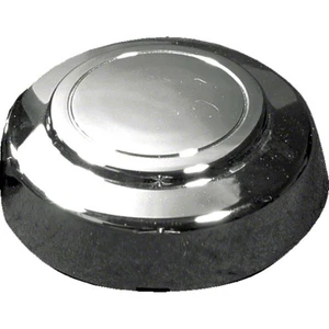 New Set Of 2, Silver Raised Chrome W/Closed Center Aftermarket Center Caps - Picture 1 of 1