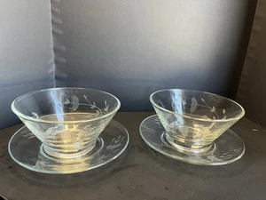 Set Of 2 Princess House Heritage Sauce Condiment Dip Bowls & Saucers 5.25” - Picture 1 of 4