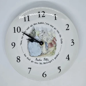 Wedgwood "Peter Rabbit" Beatrix Potter Nursery Wall Clock Plate 8” Works England - Picture 1 of 7