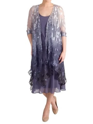 New+Tags CHESCA Hyacinth SILK Devore Pixie Jacket Coat & Camisole Top Size 18 20 - Image 1 of 4