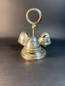 Schönes 3-teiliges bespieltes Silber Gewürzset auf Caddie mit Löffel - 1 Ausgabe - Bild 1 von 14