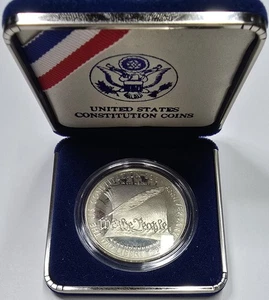 1987 90% Silver $1 US Mint Proof Constitution Commemorative Coin W/ Display Case - Picture 1 of 4