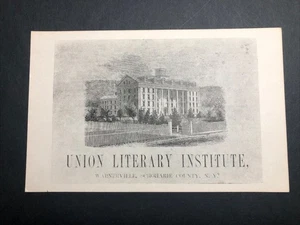 WARNERVILLE SCHOHARIE CTY NY UNION INSTITUTO LITERARIO PUBLICIDAD UDB POSTAL - Imagen 1 de 2