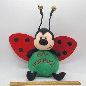 Campanas suaves de felpa Ladybug "Bah Humbug" en antena - Imagen 1 de 6
