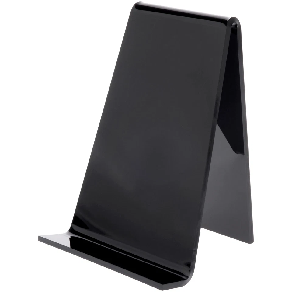 Caballete de libro acrílico negro Plymor con repisa plana de 1,125", 6" de ancho x 5" de profundidad x 7,25" de alto Foto 1 de 1