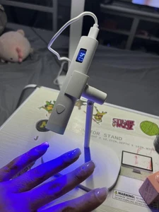 Cordless Nail Lamp with Stand, Mini Handheld UV Light with LCD Display for Gel N - Picture 1 of 9