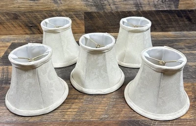 Juego de 5 candelabros mini lámpara pantalla clip en campana tapa blanda Foto 1 de 4