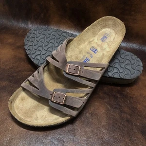 Sandalias Birkenstock Granada Cuero Marrón Plantilla Suave Talla 11/42 Hebilla Deslizable - Imagen 1 de 9