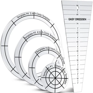 5 Pcs Acrylic Quilting Template Ruler 10 Inch Dresden Plate Template for - Picture 1 of 7