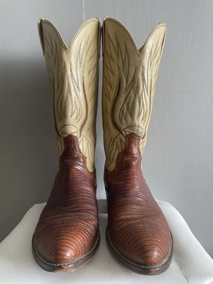 Botas de Vaquero Ralph Lauren Vintage Años 80 Para Mujer Talla 8 - Cuero y Lagarto Foto 1 de 4