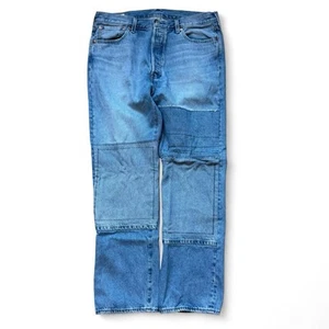 Jeans Levi's Premium Big E 501 blu patchwork uomo taglia 36x32 denim invecchiato - Foto 1 di 4