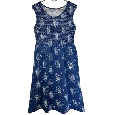 Vestido Paquette Byer California Vintage Denim Floral Calado Años 90 Talla Grande Foto 1 de 4