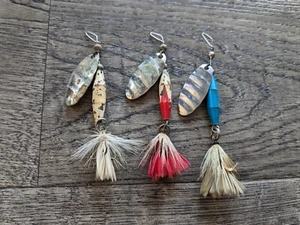 Lot of 3 Vintage G.L.E. Shyster 1/4 oz Spinner Fishing Lures Caldwell ID - Picture 1 of 10